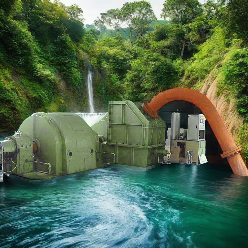 IP54 Protection Grade Pelton Turbine Generator Rated Current 100-1000A 85-95% Efficiency