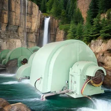 Voltage IP54 Pelton Hydraulic Turbine Generator Stainless Steel Cast Iron 500-3000r/min Speed Range