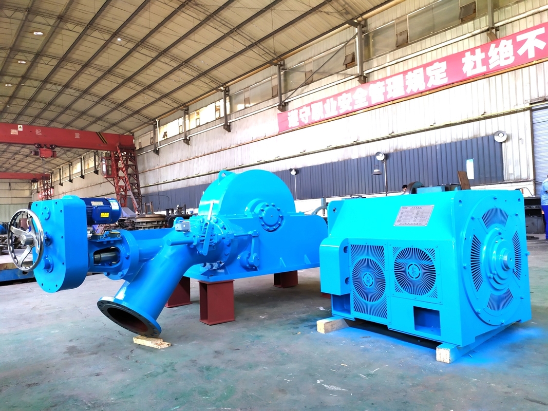0.5 MW-20MW Power Output Pelton Turbine Generator With Horizontal Installation And Static Excitation System