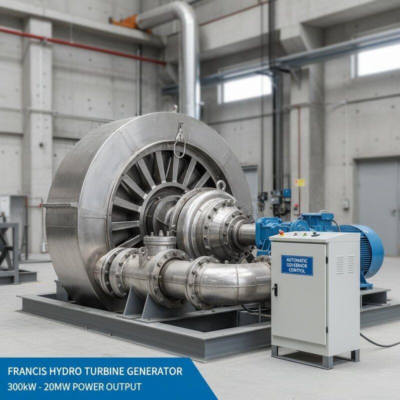 300kw To 20 MW Poweroutputrange Francis Hydro Turbine Generator With Automatic Governor Control Designed For Hydropower Generation