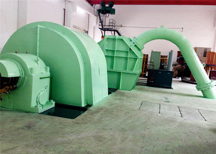 Micro Pelton Hydro Turbine Generator Green Color 90m-600m Warter Head
