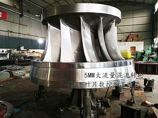 Polished Stainless Steel Hydro Turbine Runner Adjustable Blades Open Or Closed