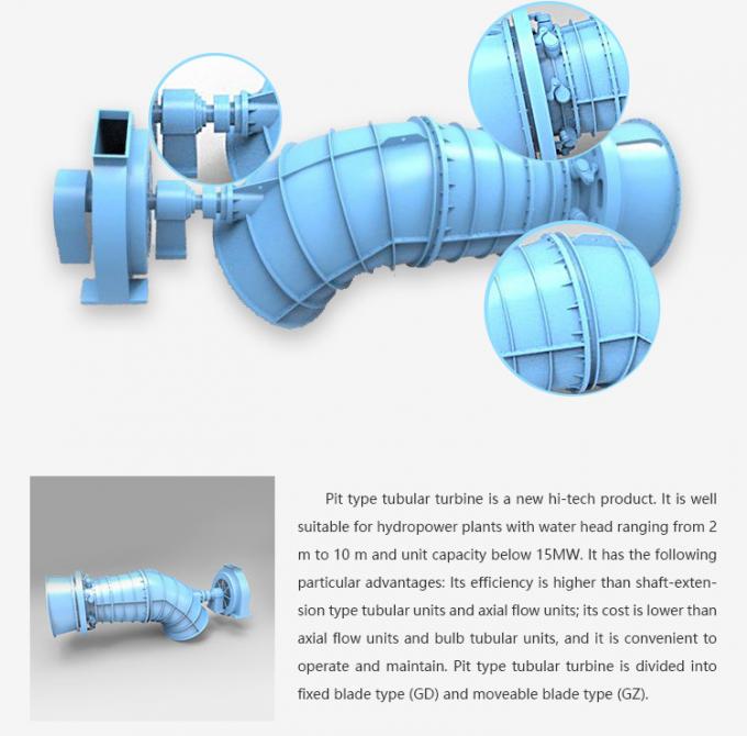 Bulb Tubular Hydro Turbine Generator , Mini Tubular Turbine Generator